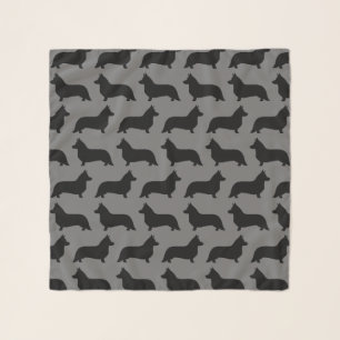 Cardigan Welsh Corgi Silhouettes Pattern Scarf