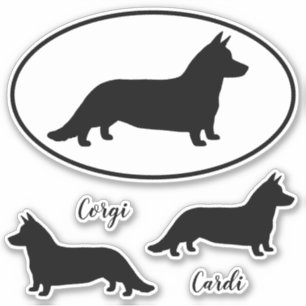 Cardigan Welsh Corgi Silhouettes Vinyl Sticker Set