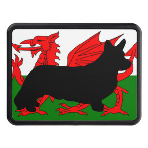 cardigan welsh corgi silo wales flag hitch cover