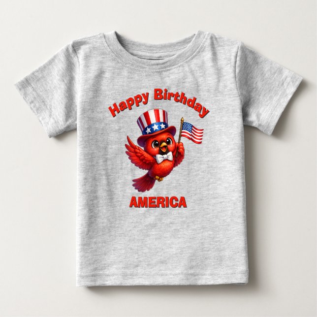Cardinal (4m) Patriotic Kid T-Shirt (Front)