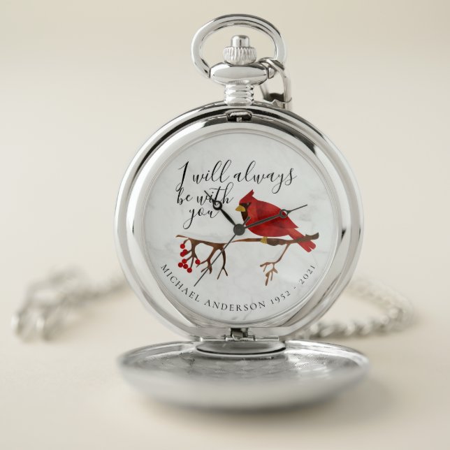 Cardinal Always With You Marble Tribute Pocket Watch (Inside)