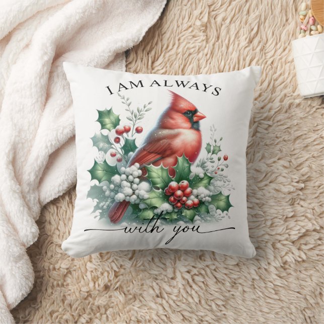 Cardinal Always With You Memorial Throw Pillow (Blanket)