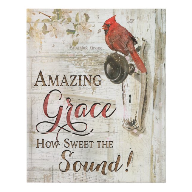 Cardinal Amazing Grace Memorial Gifts Faux Canvas Print (Front)