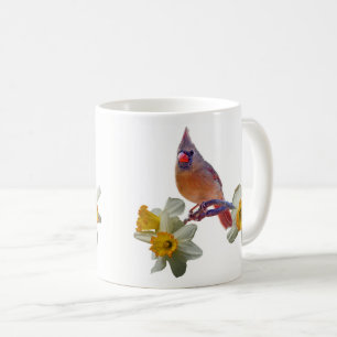 Cardinal and Daffodils - Coffee Mug