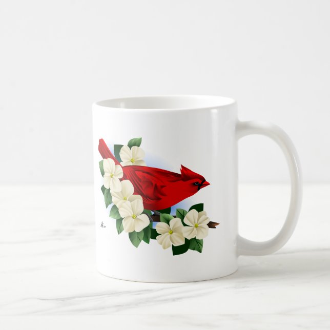 Cardinal and Dogwood Flowers Coffee Mug (Right)