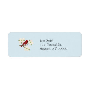 Cardinal and Dogwood Watercolor Address Labels