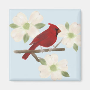 Cardinal and Dogwood Watercolor Magnet