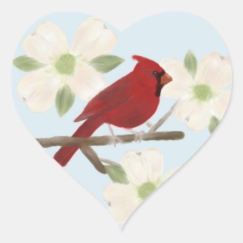 Cardinal And Dogwood Watercolor Stickers by sfcount at Zazzle