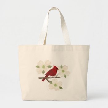 Cardinal And Dogwood Watercolor Tote Bag by sfcount at Zazzle