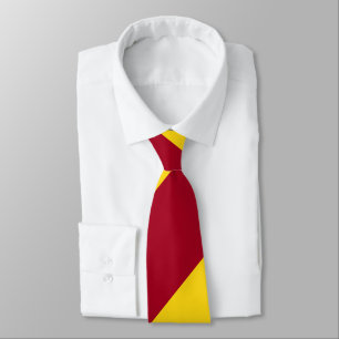 Cardinal and Gold Broad Regimental Stripe Tie