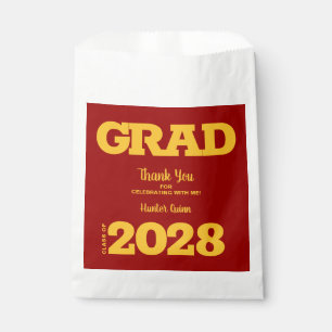 Cardinal and Gold Graduation Party Favor Bag