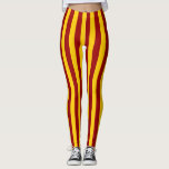 Cardinal and Gold Vertical Stripes Leggings<br><div class="desc">Cardinal and gold vertical striped pattern.</div>