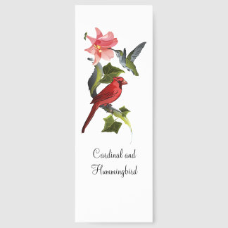 Cardinal and Hummingbird with Lilies and Ivy Bookmarks