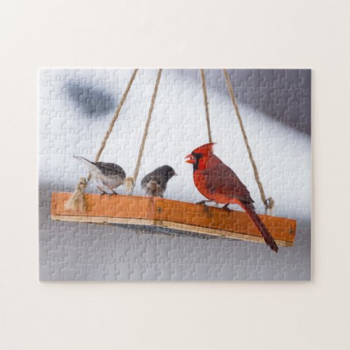 Cardinal and Juncos Jigsaw Puzzle
