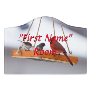 Cardinal and Juncos Name Door Sign
