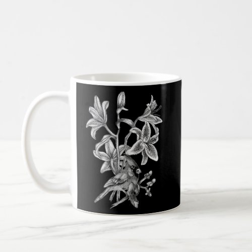 Cardinal and lilies flower bird flying perennial b coffee mug