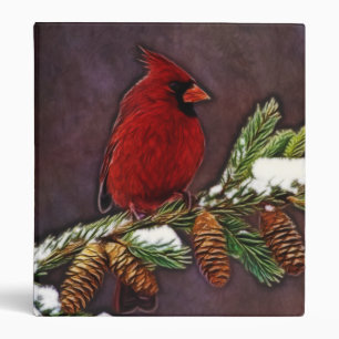 Cardinal and Pinecones Binder