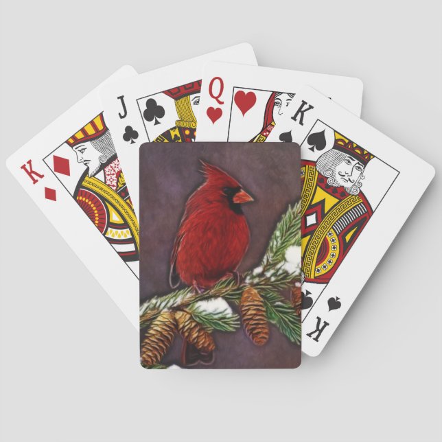 Cardinal and Pinecones Poker Cards (Back)
