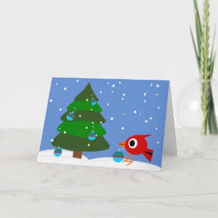 Cardinal And The Christmas Tree Holiday Cards