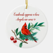 Cardinal Angels Remembrance Personalized Photo Cer Ceramic Ornament (Front)