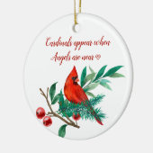 Cardinal Angels Remembrance Personalized Photo Cer Ceramic Ornament (Left)