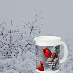 Cardinal Appear Angels Near Remembrance Beverage Pitcher