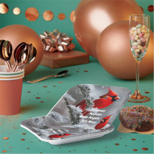 Cardinal Appear Angels Near Remembrance Paper Plates