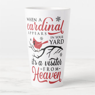 cardinal appears latte mug