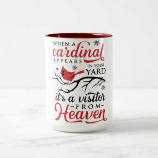 cardinal appears Two-Tone coffee mug