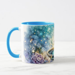 Cardinal at Birdbath Dreamy Garden Ar Mug