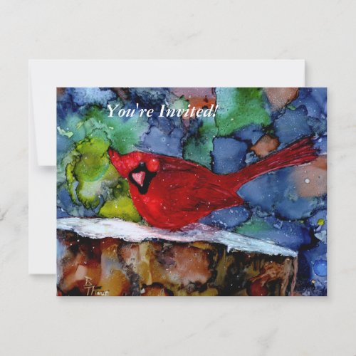 Cardinal At Night Invitation