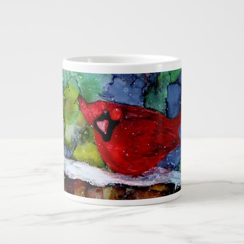 Cardinal At Night Large Coffee Mug