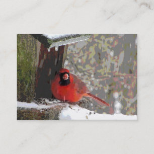 Cardinal at the Feeder ATC Business Card