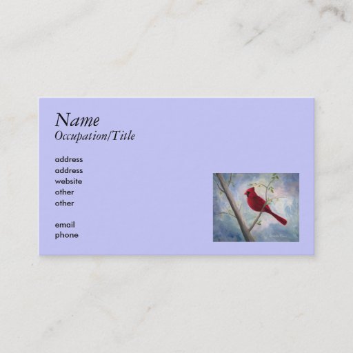 Customizable Cardinal Avery Business Card