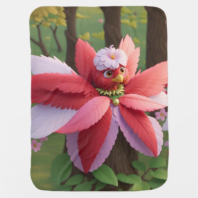 Cardinal Bee Christmas Baby Blanket (Front)