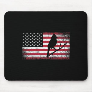 Cardinal Bird 4th Of July American Flag America Pa Mouse Pad