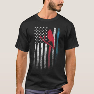 Cardinal Bird 4th Of July American Flag America Pa T-Shirt