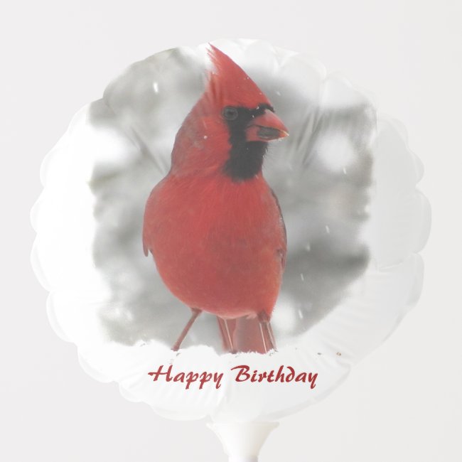 Cardinal Bird Animal Birthday Balloon