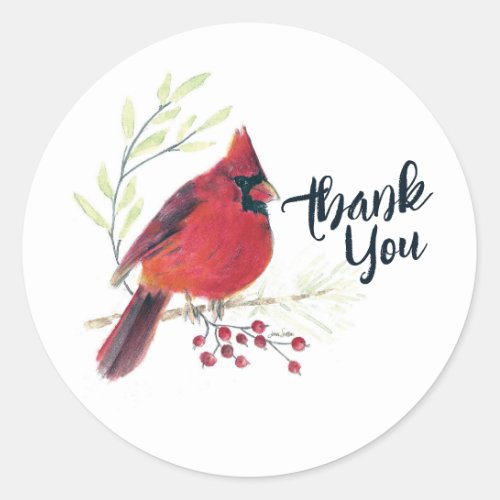 Cardinal Bird Art Classic Round Sticker