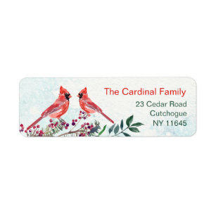 30 Custom Beautiful Red Bird Personalized Address Labels 