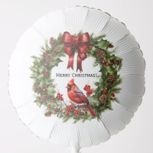 Cardinal Bird Christmas Balloon