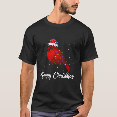 Cardinal Bird Christmas Light Costume Cardinal Lov T_Shirt
