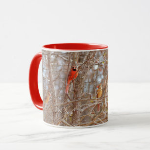 Cardinal Bird Couples Fall Season Four Birds Mug