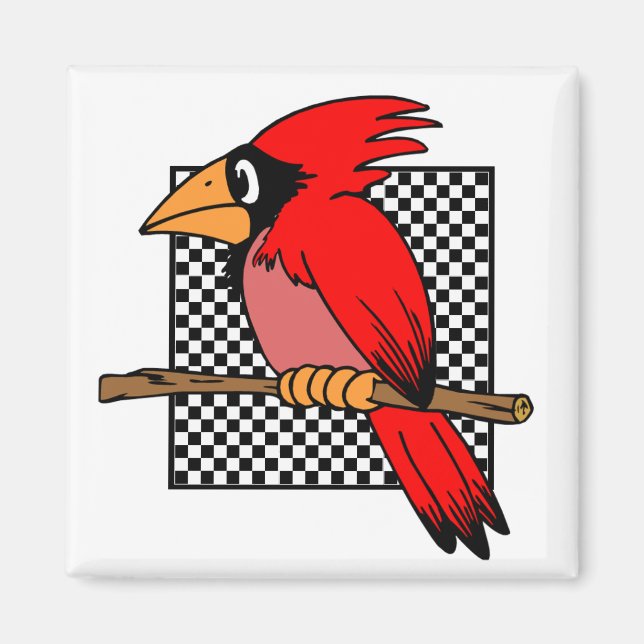 CARDINAL BIRD  DESIGN MAGNET (Front)
