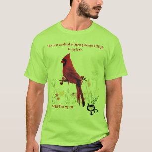 Cardinal Bird Funny Cat Lover's T-Shirt