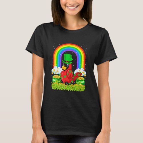 Cardinal Bird  Funny Rainbow Cardinal St Patricks T_Shirt