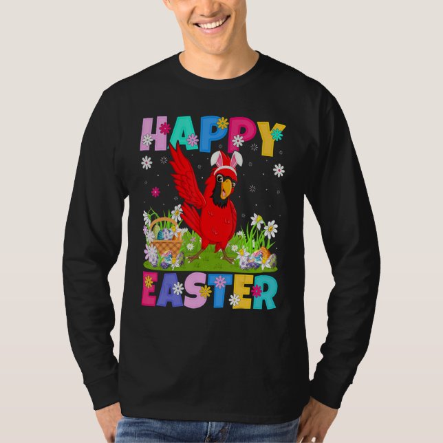 Cardinal Bird Happy Easter Bunny Cardinal Easter S T-Shirt (Front)