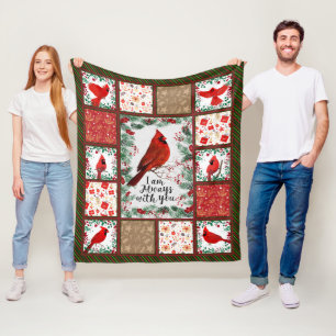 Cardinal Bird - I Am Always With You Sherpa Fleece Blanket