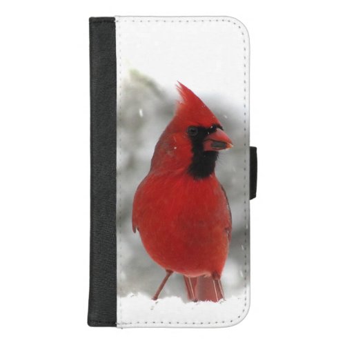 Cardinal Bird in Snow iPhone 87 Plus Wallet Case