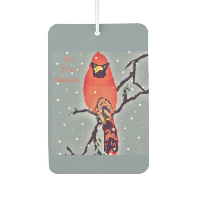 Cardinal Bird In Snowfall Air Freshener (Front)